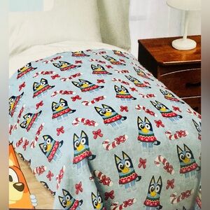 NEW! Bluey Plush Blanket - Light Blue with Multi-Color Print